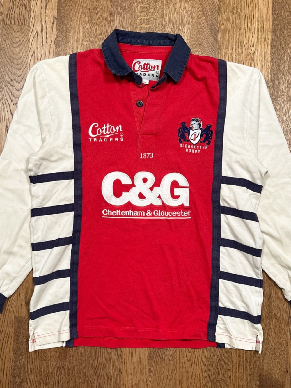 Vintage Y2K Cotton Traders Gloucester Rugby 2005 2006 2007 L/S Jersey Mens M
